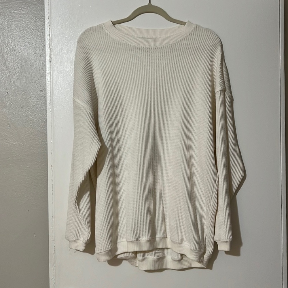aerie waffle knit sweatshirt